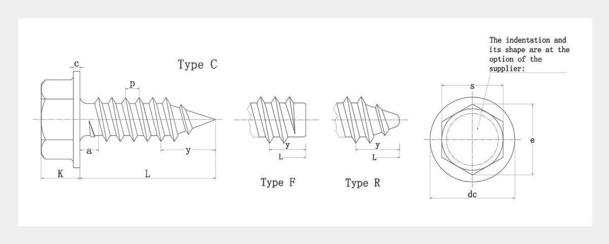 Hex Washer Head Self Tapping Screws-2D